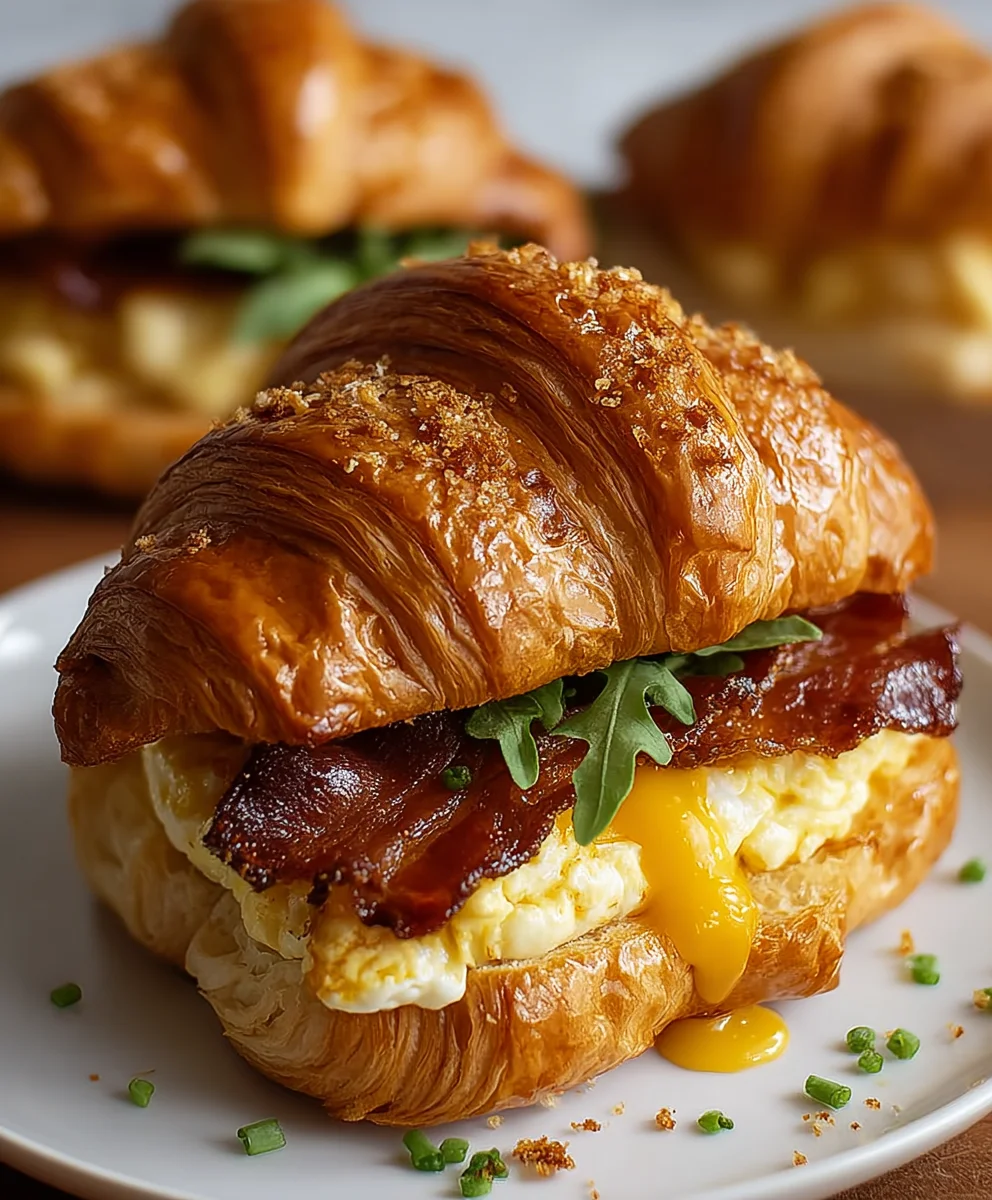 Killer Maple Mustard Croissant Breakfast Sandwiches