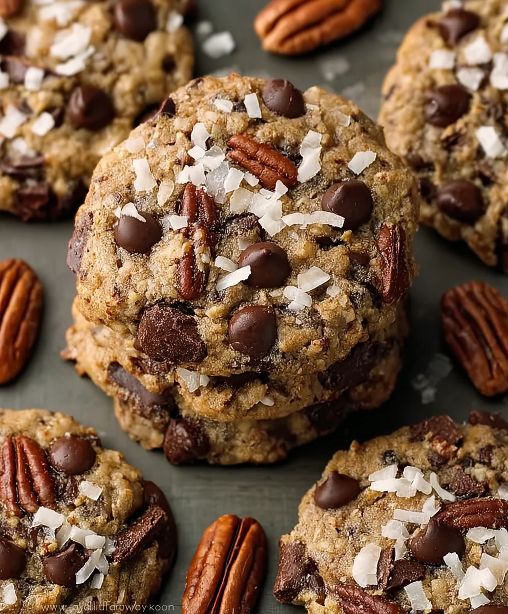Chocolate Pecan Coconut Cookies - Easy & Delicious!