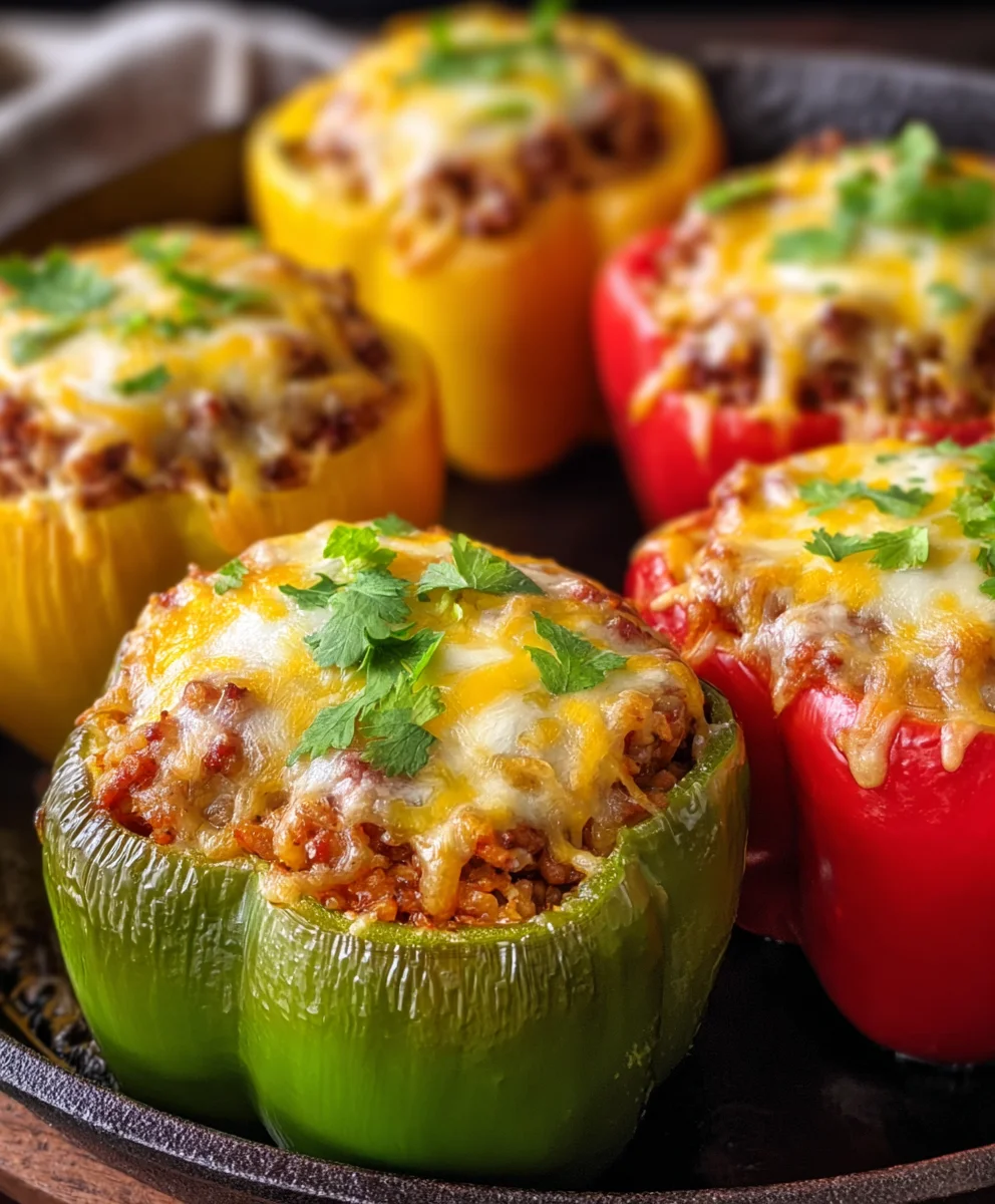 Classic Stuffed Bell Peppers: Easy Beef & Rice Recipe