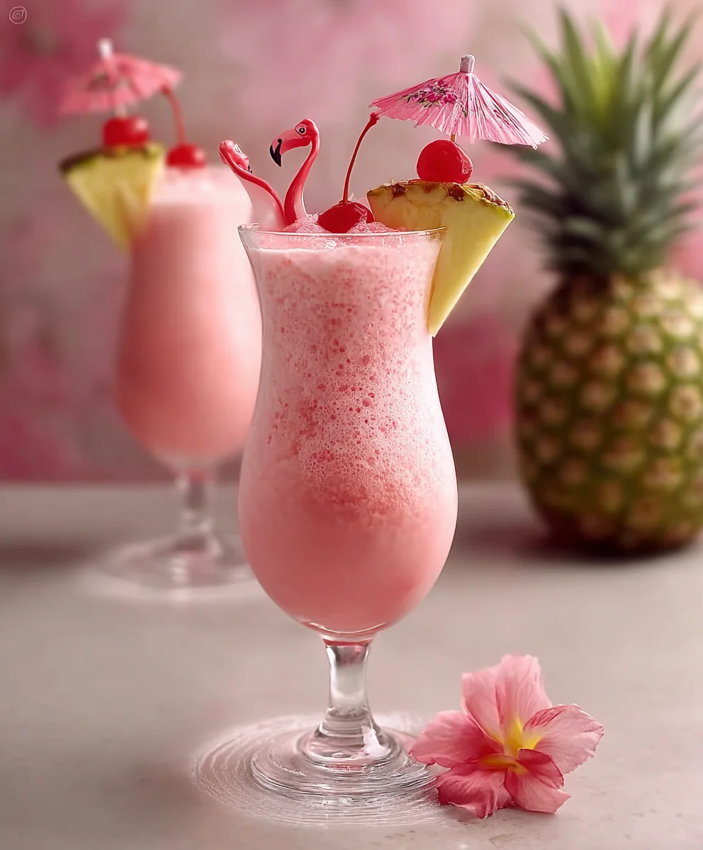 Pink Flamingo Pina Colada Mocktail – Tropical & Refreshing