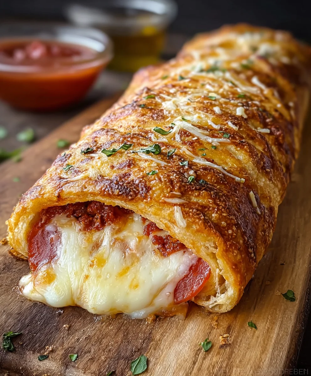 Loaded Cheesy Beef Pepperoni Stromboli – Ultimate Recipe!