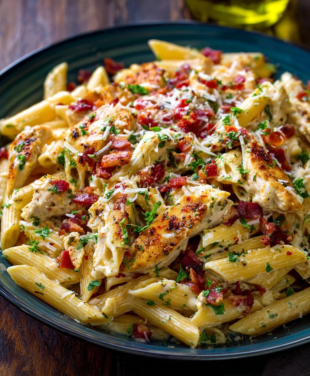 Chicken Beef Bacon Ranch Pasta Recipe – Creamy & Delicious!