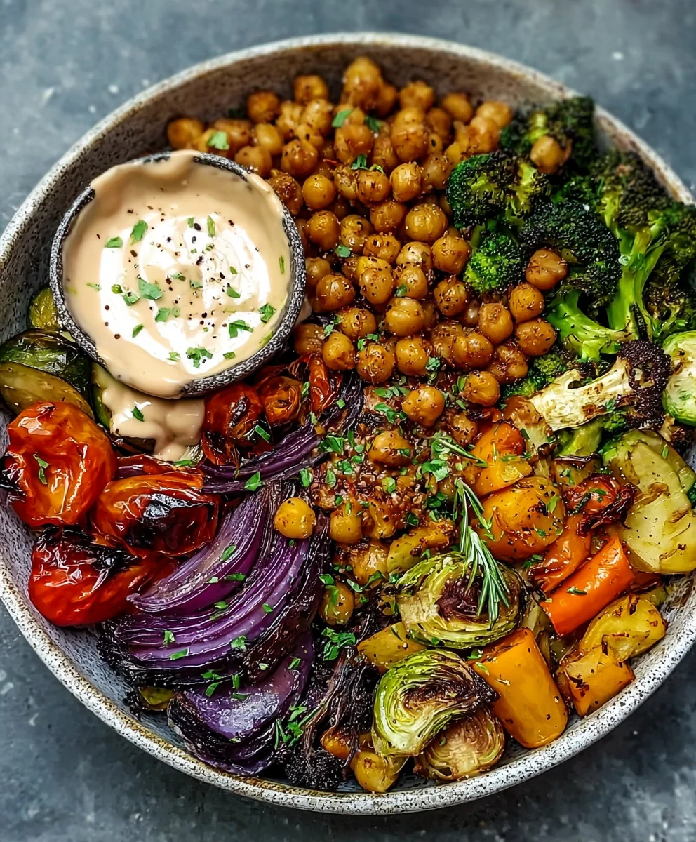 Roasted Veggie Chickpea Bowls