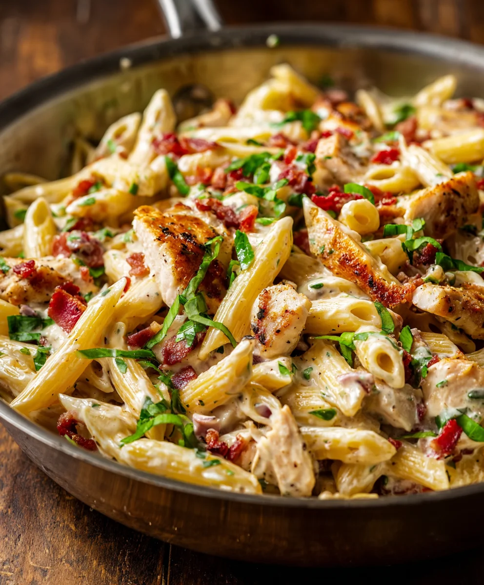 Chicken Beef Bacon Ranch Pasta Recipe – Creamy & Delicious!