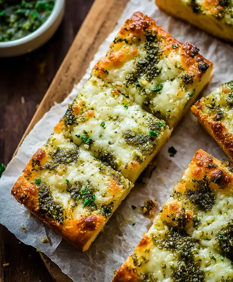 Cheesy Pesto Garlic Bread Recipe - Easy & Delicious!