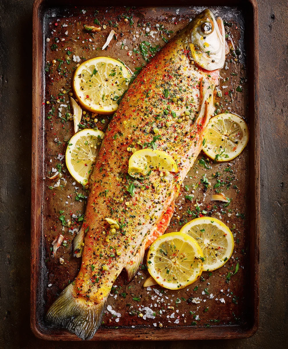Zesty Baked Rainbow Trout with Lemon Pepper & Garlic