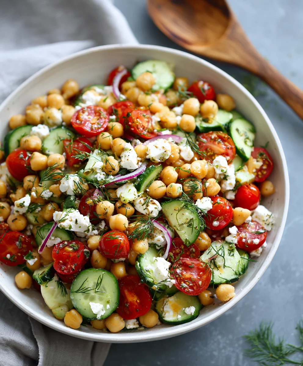 Flavorful Chickpea Feta Avocado Salad – Healthy & Simple