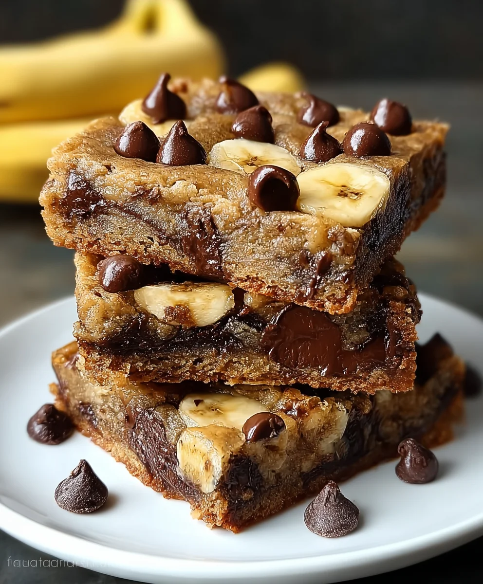 Easy Decadent Banana Chocolate Chip Bars Recipe You'll Love