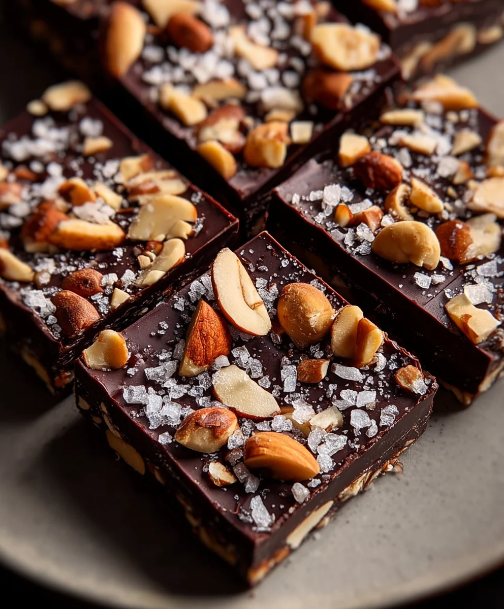 Chewy Dark Chocolate & Sea Salt Nut Bars - Perfect Treat!