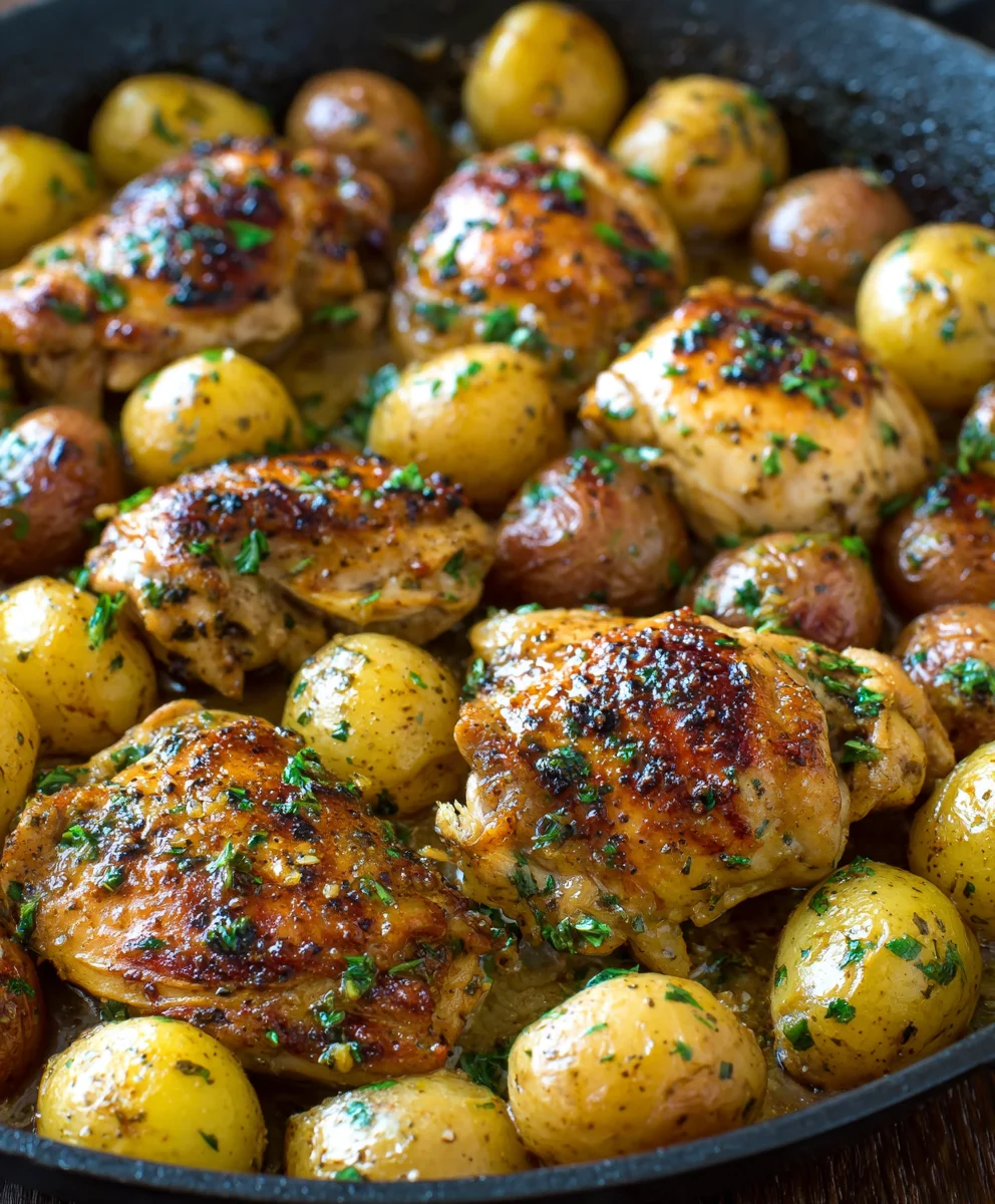 Garlic Butter Chicken & Potatoes Skillet: Easy One-Pan Meal