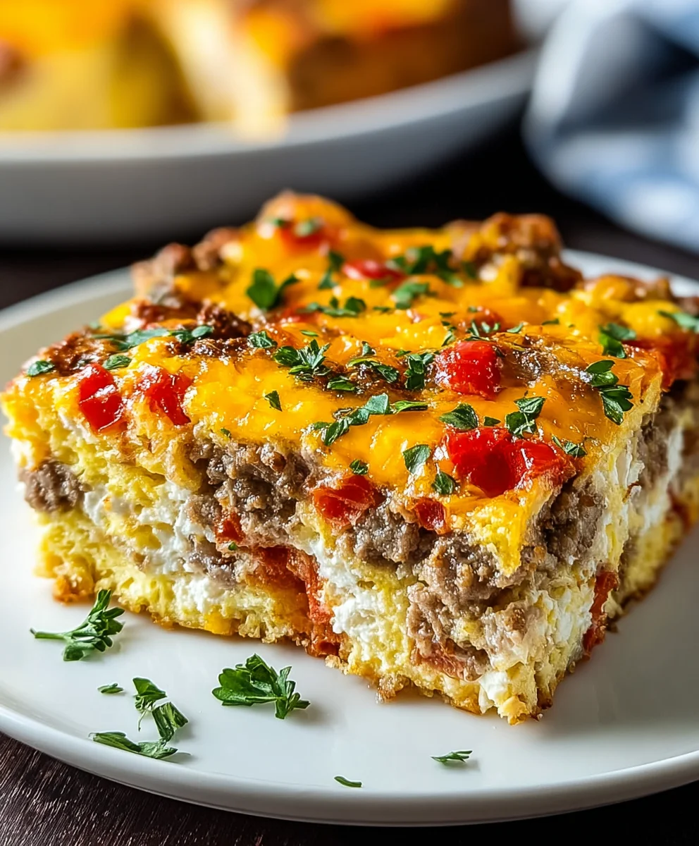 High Protein Cottage Cheese Turkey Sausage Casserole