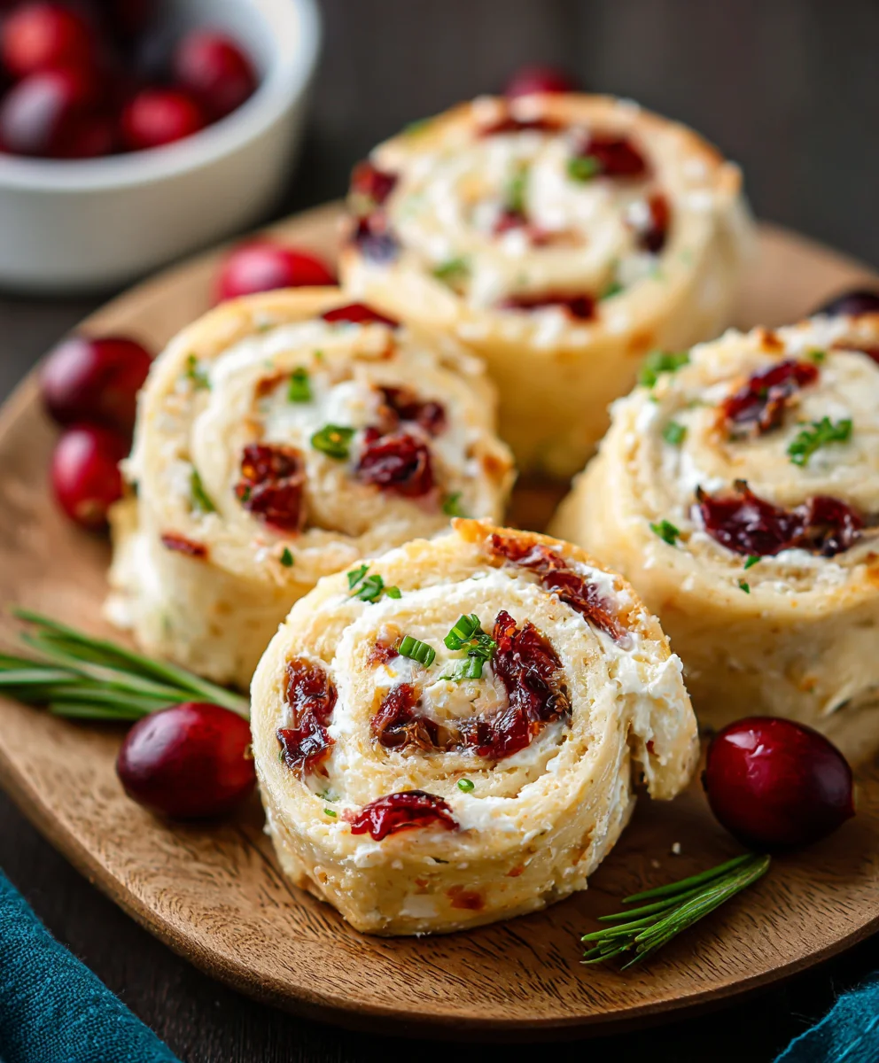 Christmas Savory Cranberry Roll Ups – Easy Holiday Bites