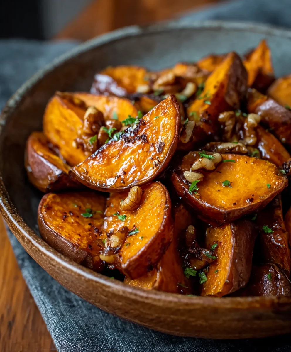 Walnut Maple Roasted Sweet Potatoes: Easy & Flavorful