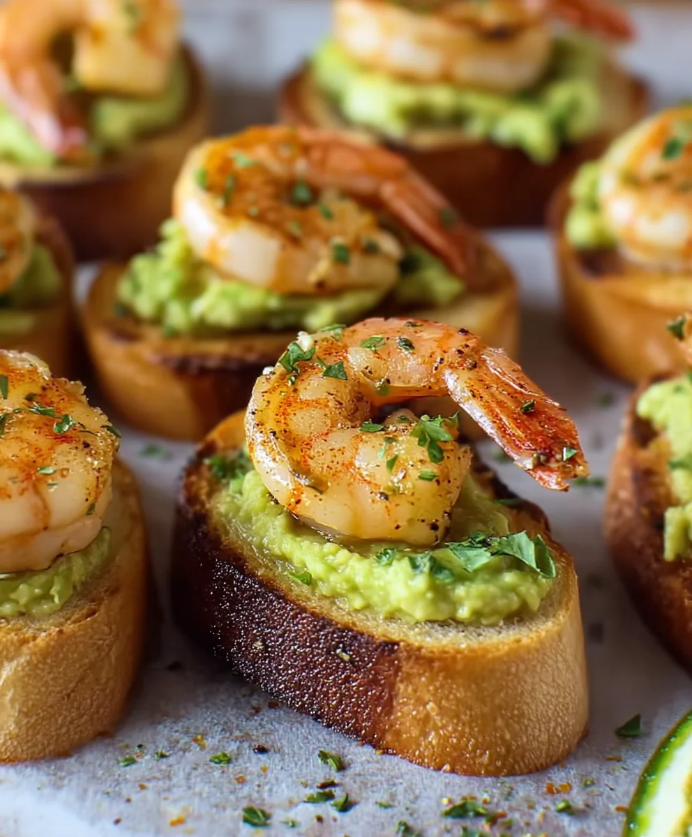 Garlic Shrimp Crostini With Avocado A Flavorful Bite Sized Delight