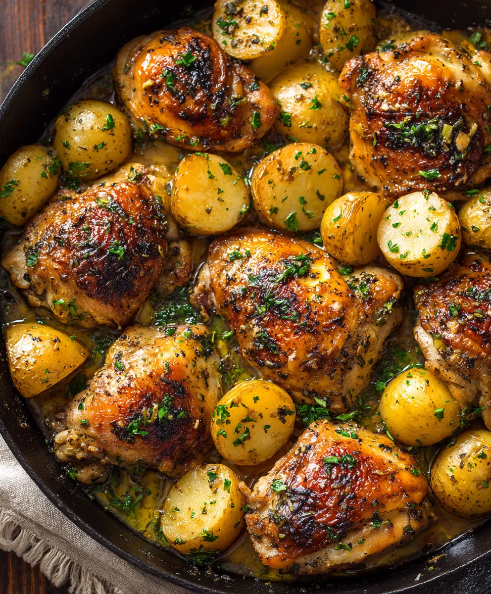 Garlic Butter Chicken & Potatoes Skillet: Easy One-Pan Meal