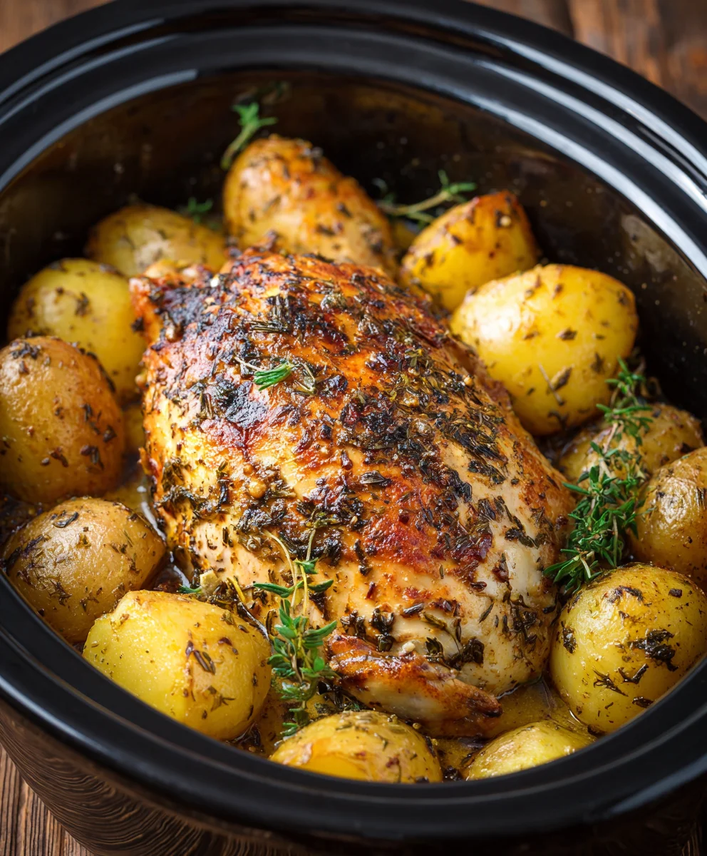 Garlic Parmesan Crockpot Chicken & Potatoes: Ultimate Meal!