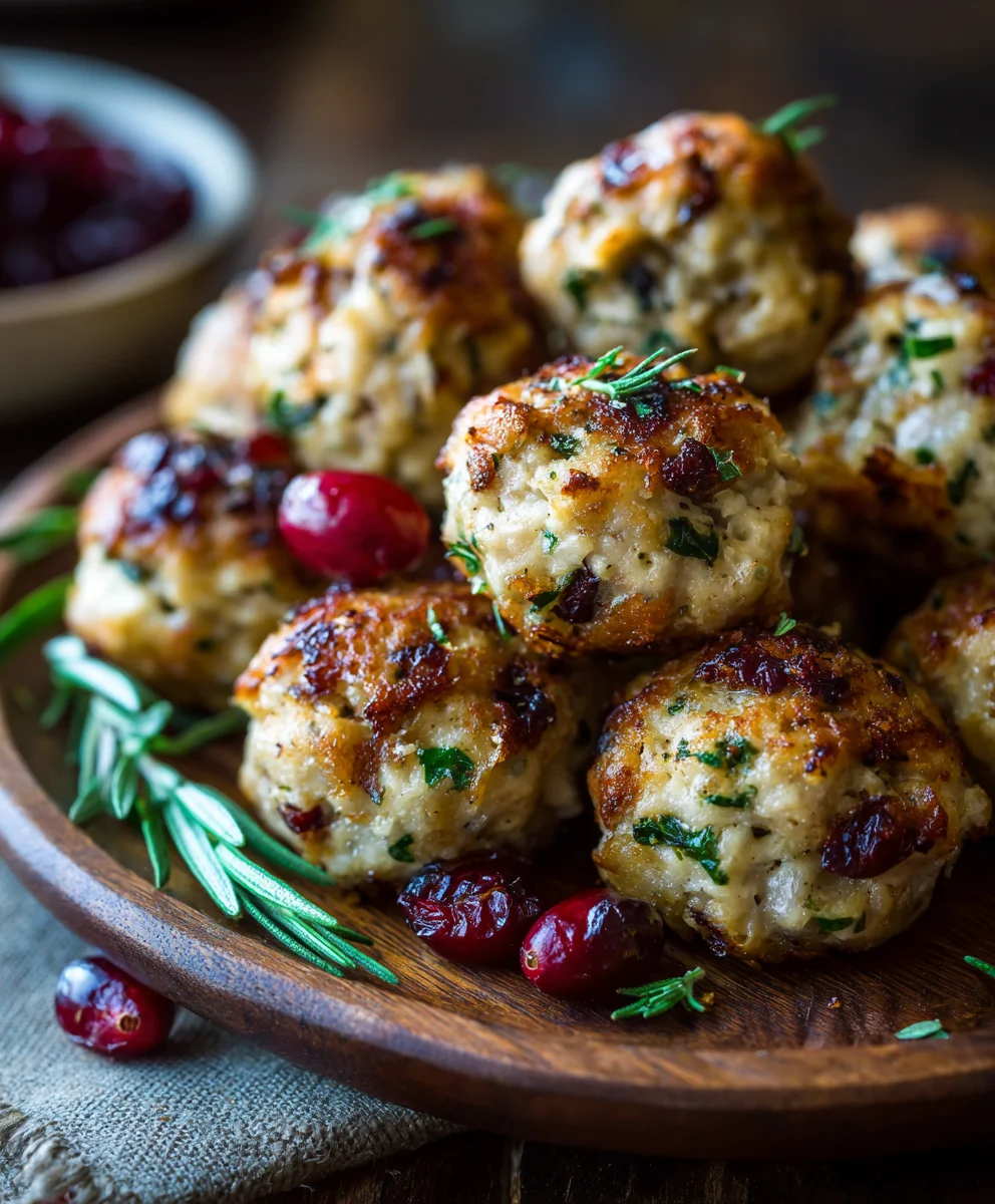 Perfect Cranberry Turkey Stuffing Balls for Holiday Feast