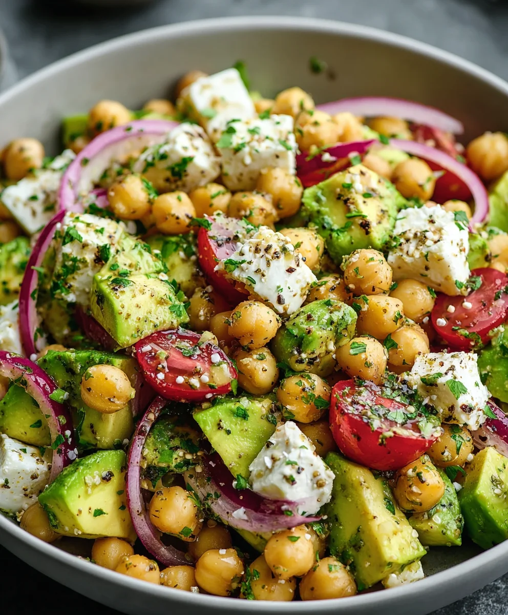 Healthy Chickpea Feta Avocado Salad: Easy & Fresh!