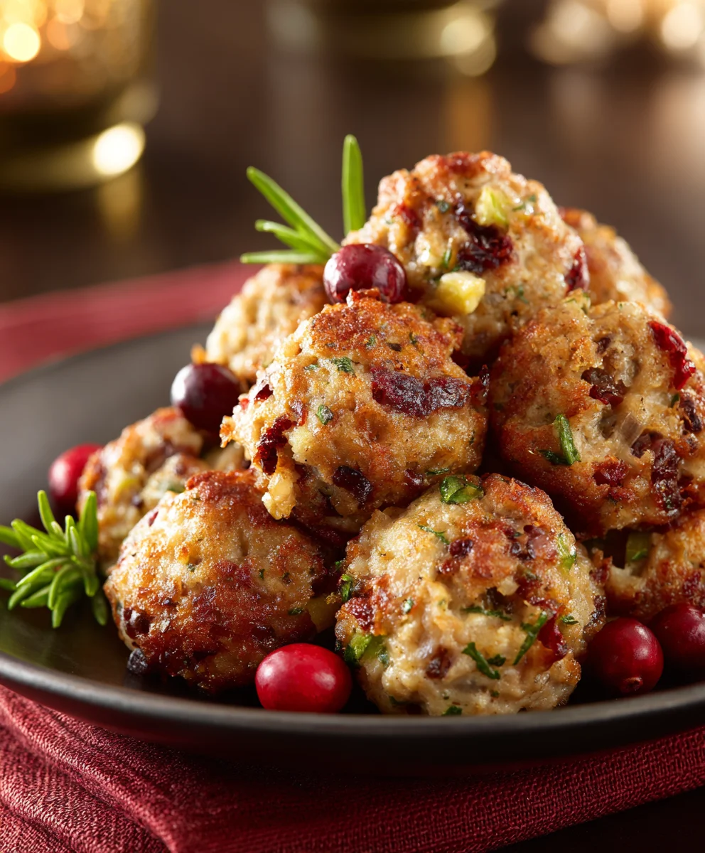 Perfect Cranberry Turkey Stuffing Balls for Holiday Feast