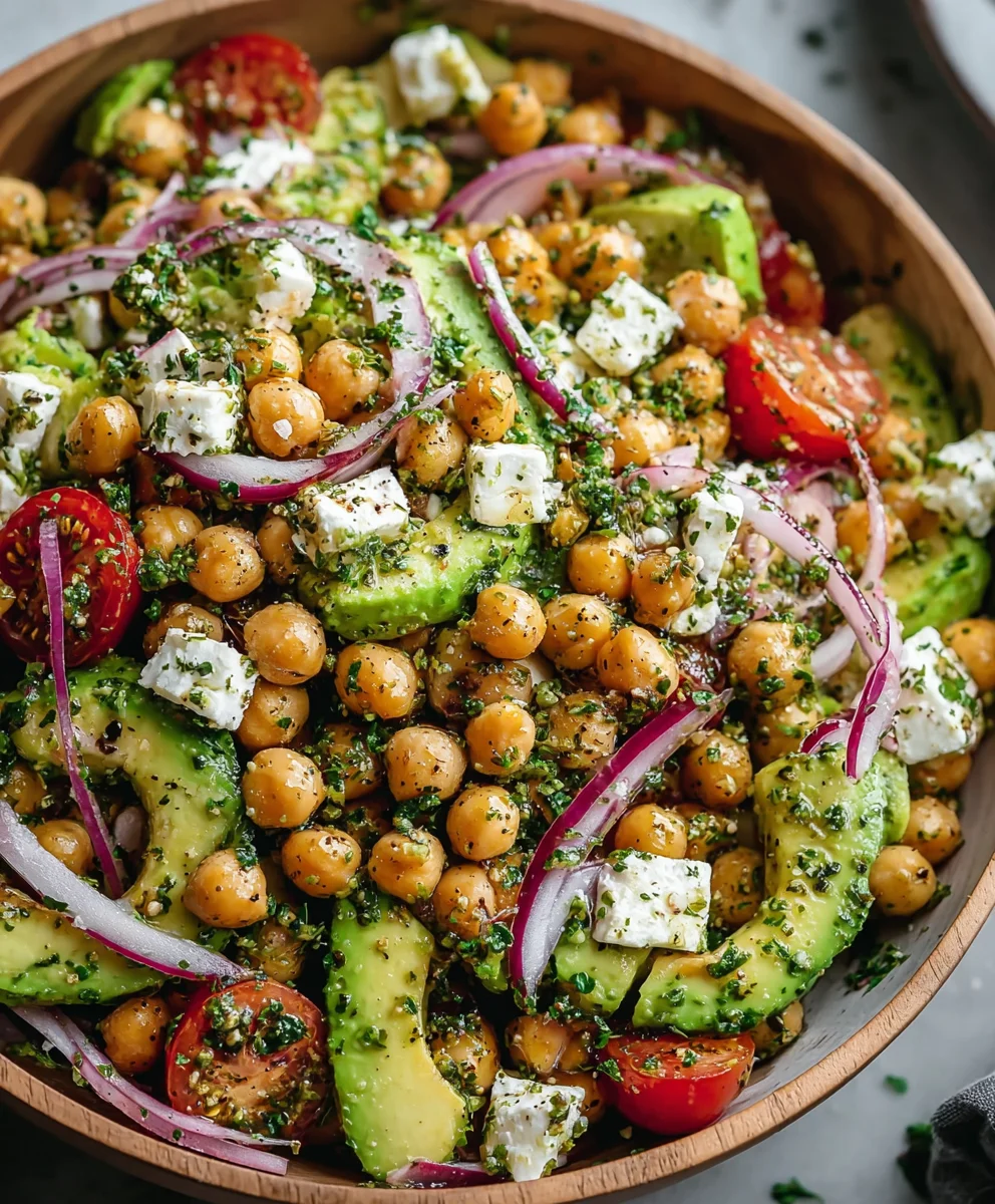 Healthy Chickpea Feta Avocado Salad: Easy & Fresh!