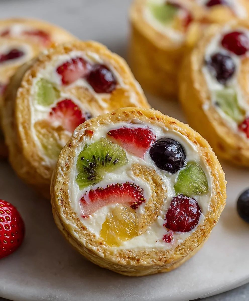 Cheesecake Fruit Salad Roll Ups: Sweet, Creamy & Easy Treat!