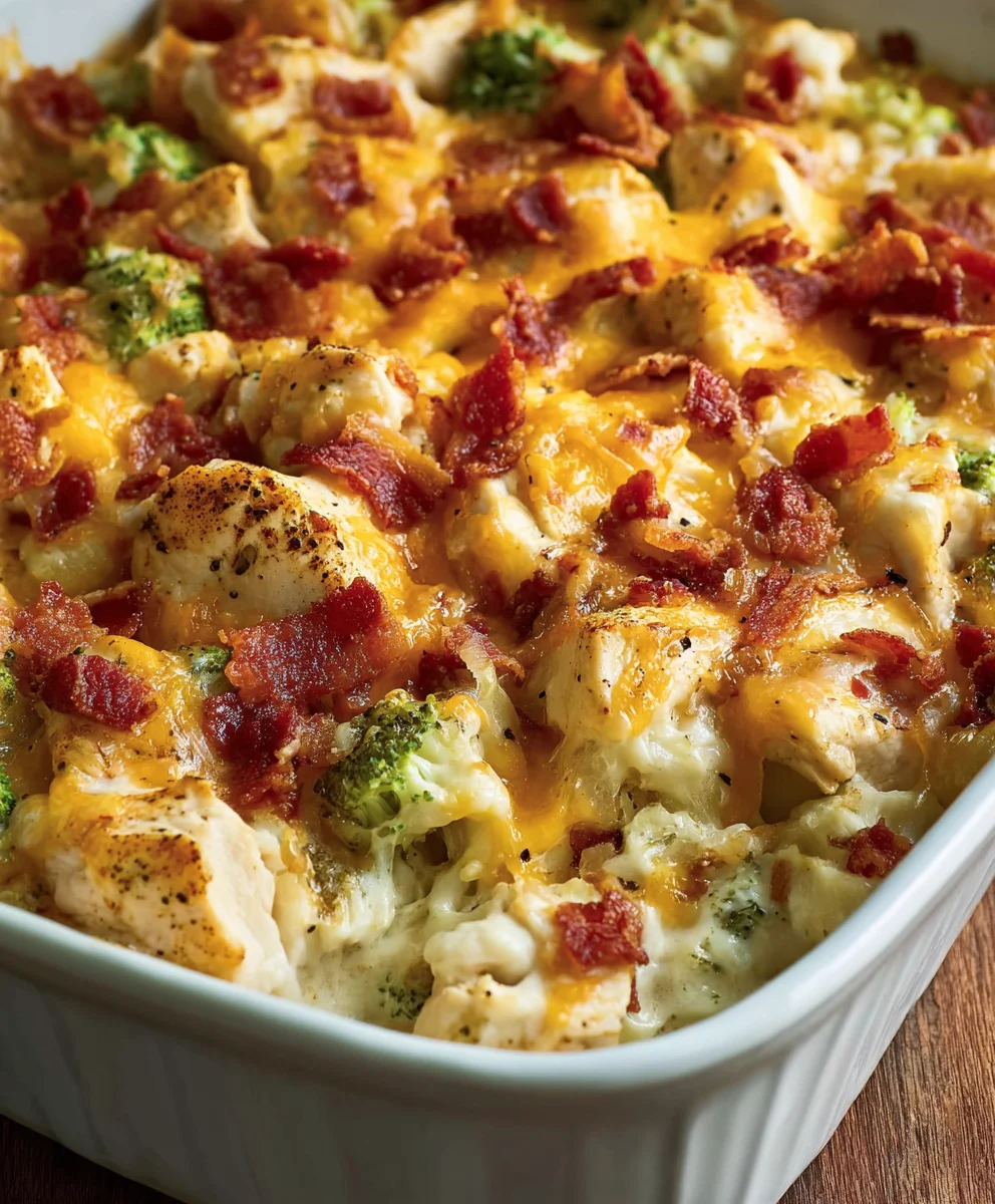 Easy Chicken Beef Bacon Ranch Casserole Dinner