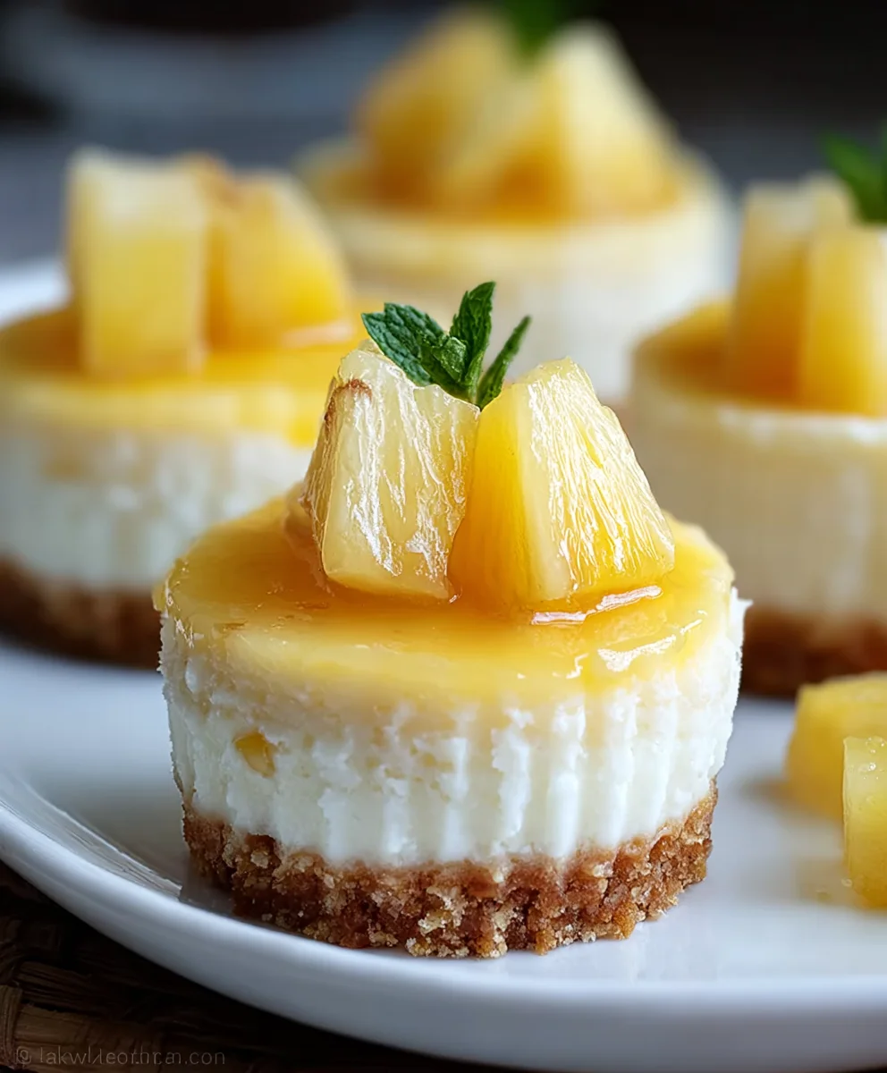 Easy Tropical Pineapple Mini Cheesecakes: Bright Dessert!