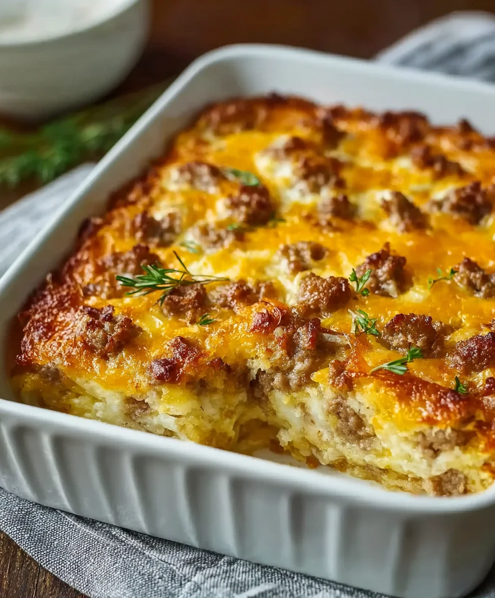 Beef Sausage Hash Brown Breakfast Casserole Recipe