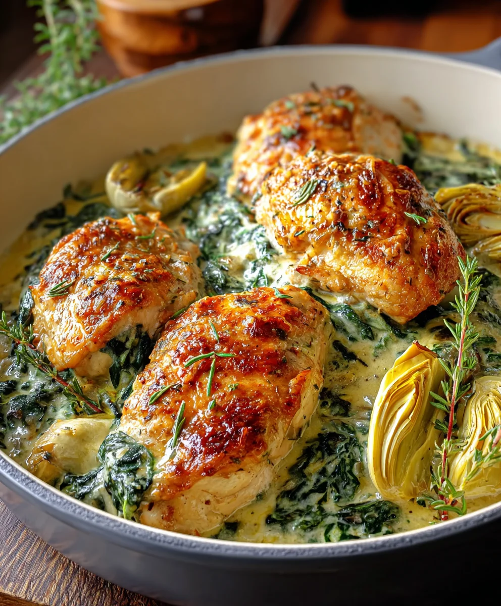 Creamy Spinach Artichoke Chicken Recipe