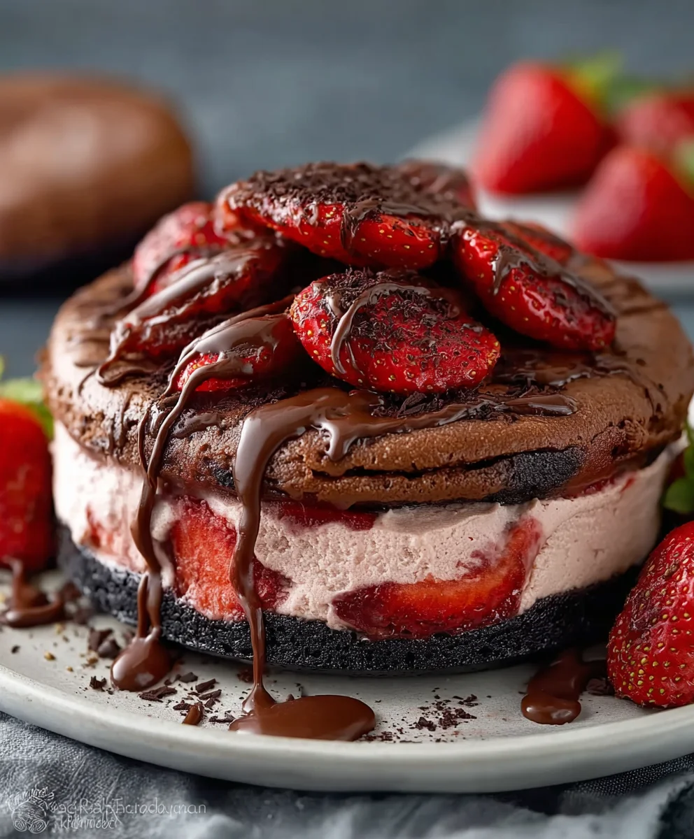 Rich Chocolate Strawberry Cheesecake Recipe