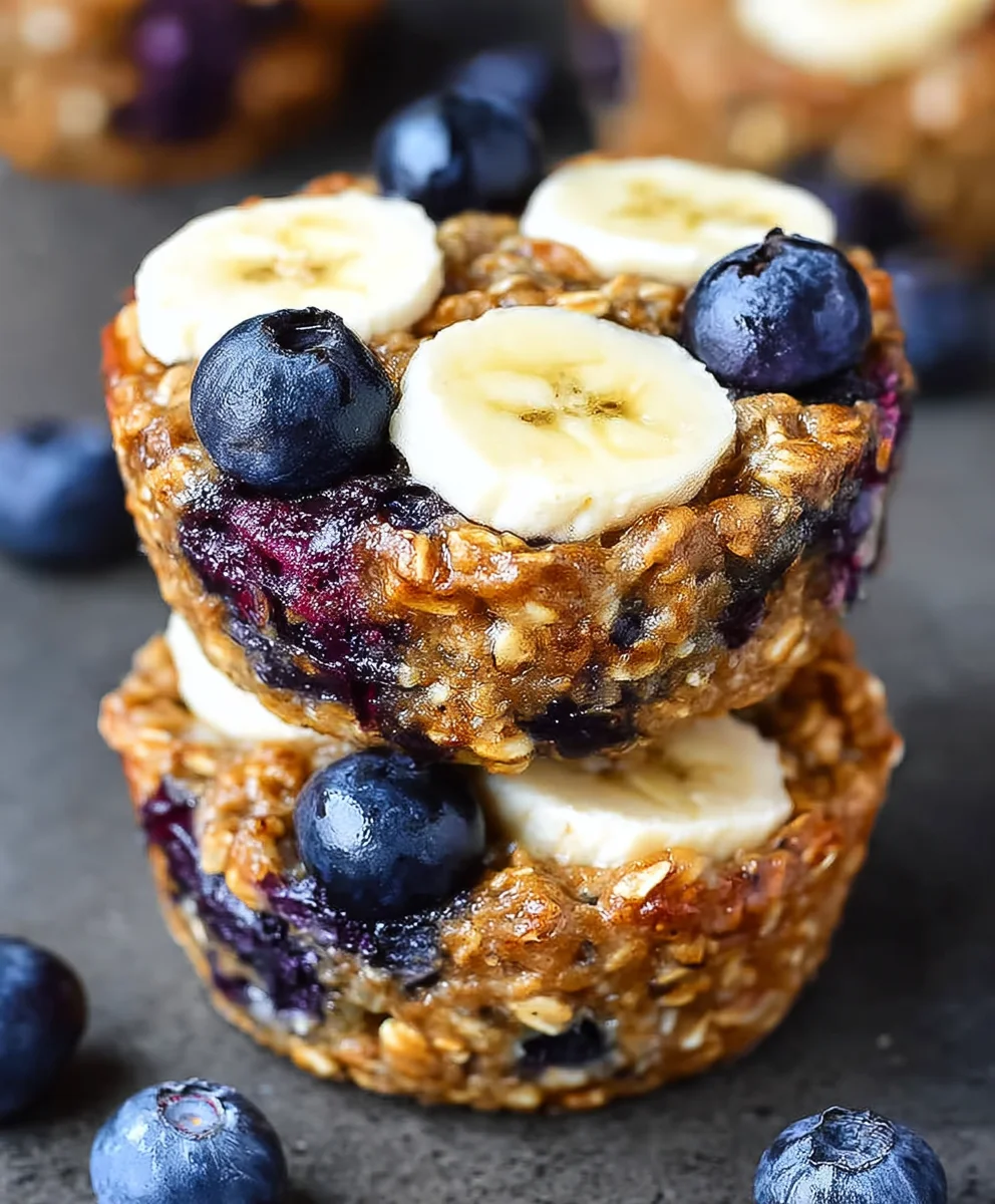 Healthy Blueberry Banana Oatmeal Cups-Easy Bake