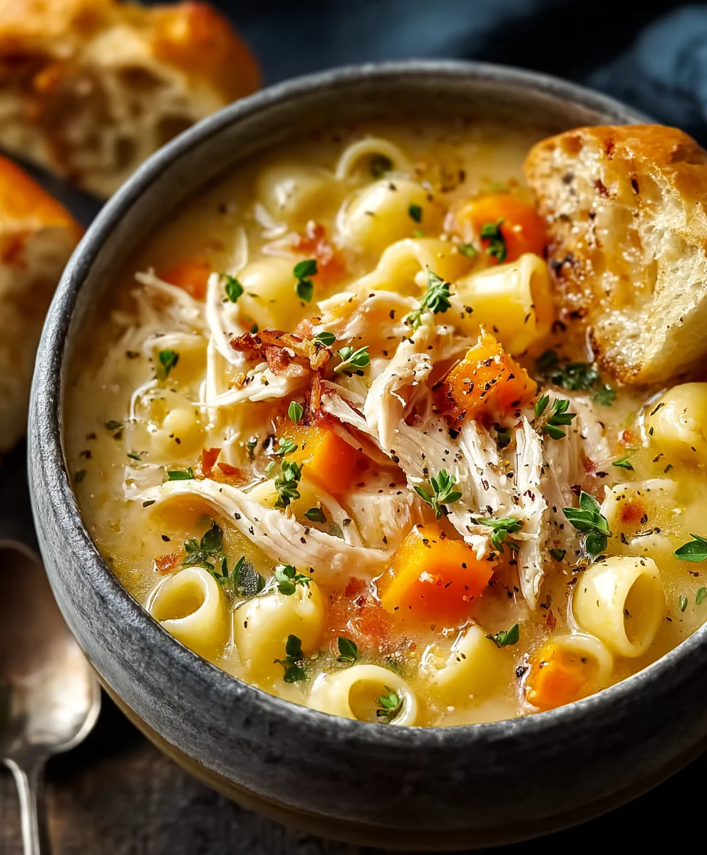 Easy Chicken Macaroni Soup Recipe-Comforting & Delicious
