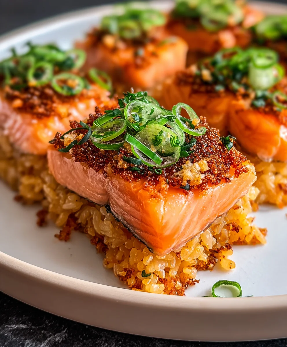 Crispy Salmon Rice- Delicious Quick Dinner Recipe