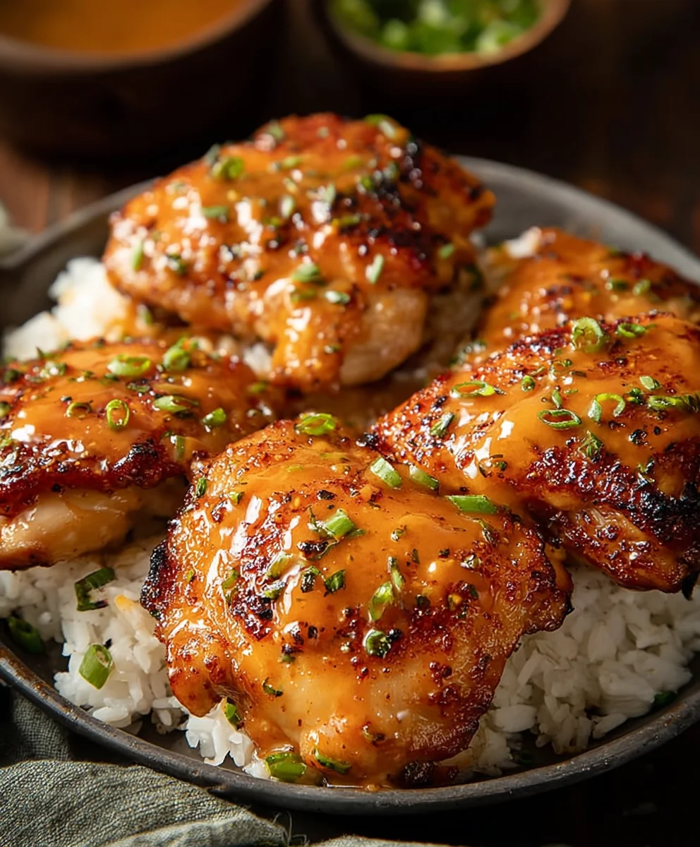 Easy Bang Bang Chicken Thighs - Creamy Sweet Spice