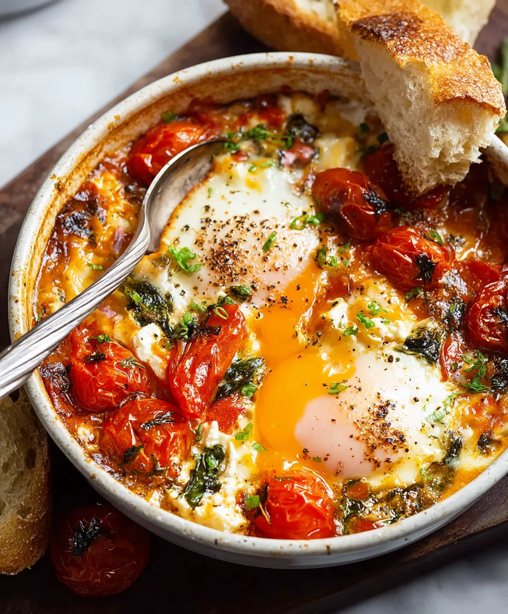Easy Baked Feta Eggs Recipe - Creamy & Delicious