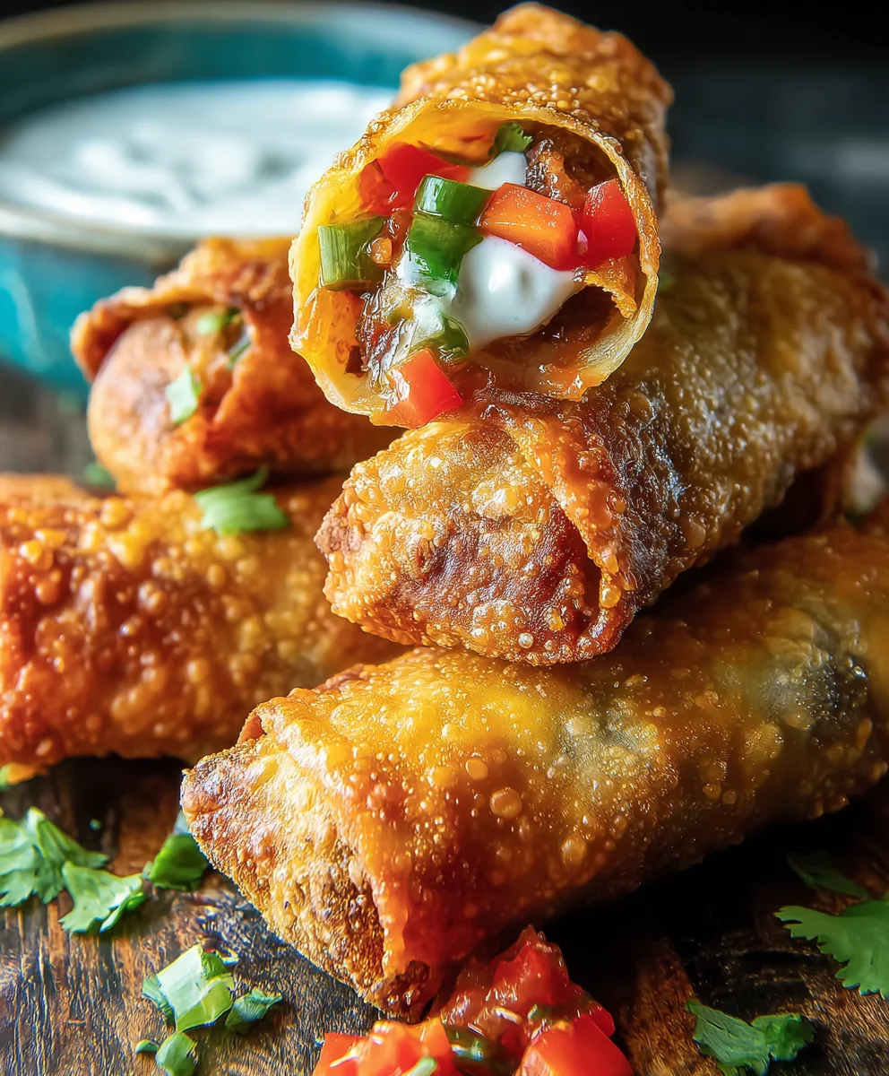 Nacho Egg Rolls- Delicious Beef Fiesta Wraps