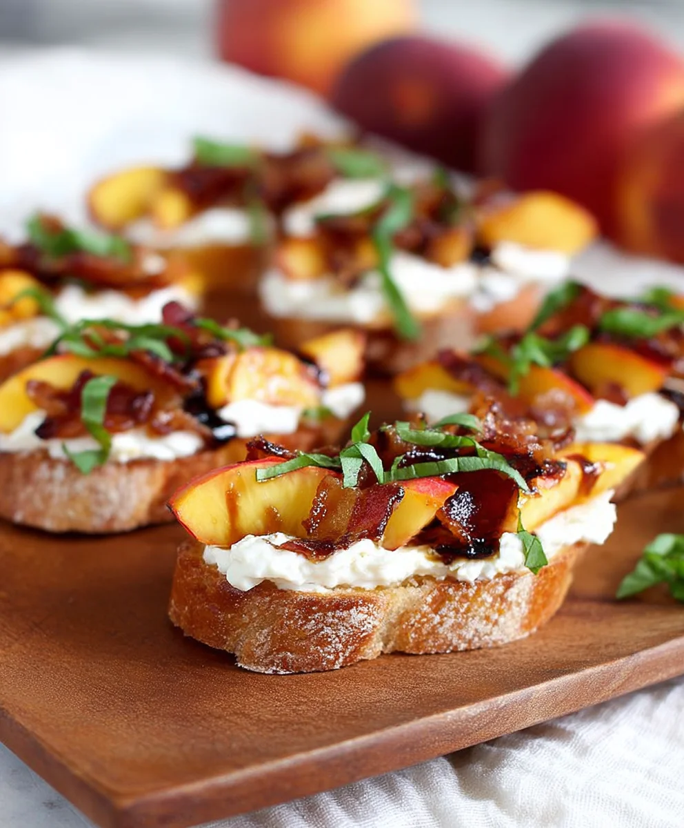 Honey Ricotta Peach Crostini Beef Pancetta Delight