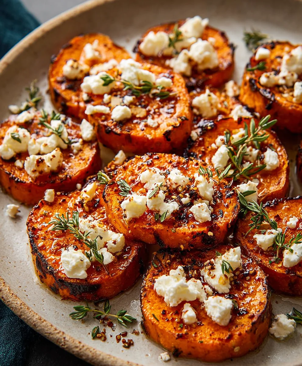 Honey Feta Sweet Potato Rounds-Easy Recipe