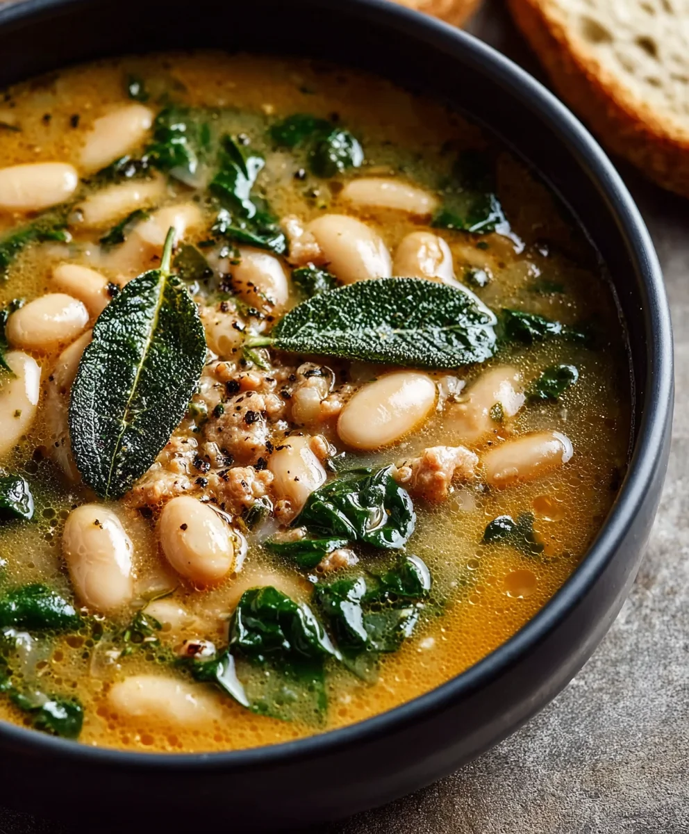 Hearty Tuscan White Bean Soup- Cozy & Flavorful