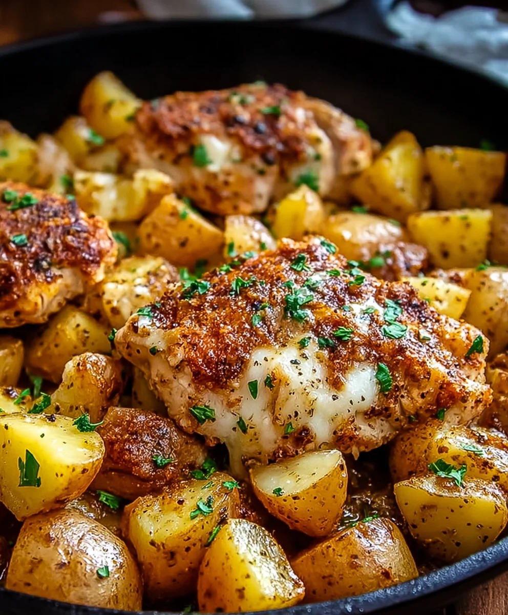 Garlic Parmesan Chicken Potatoes Easy One-Pan Dinner