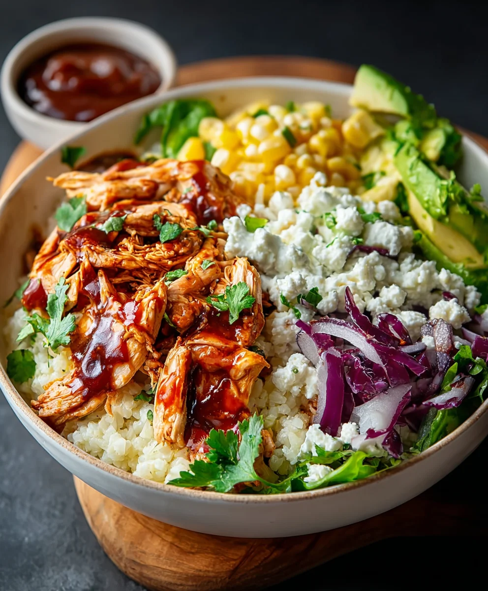 BBQ Chicken Cottage Cheese Bowl-Healthy & Delicious