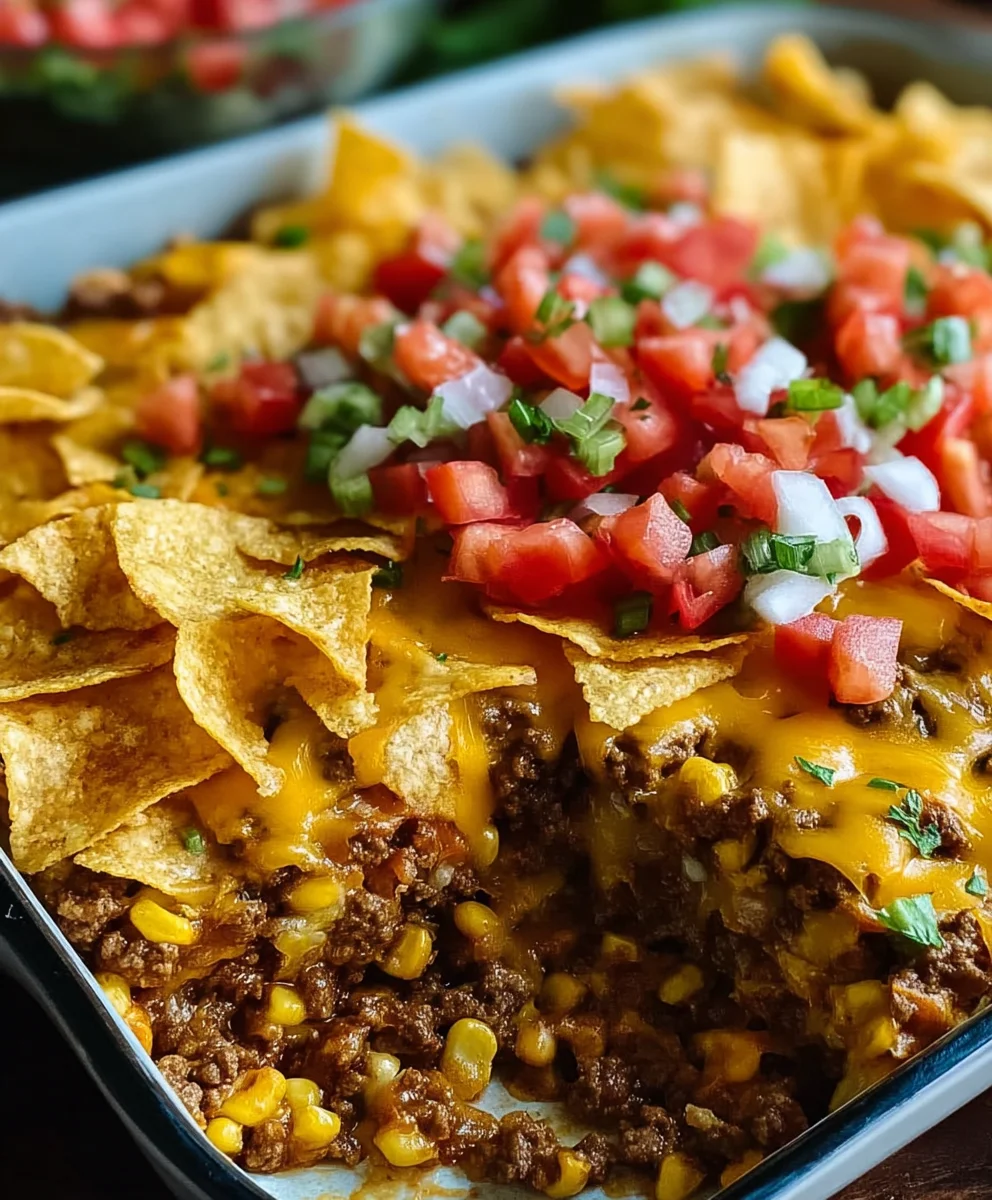 Easy Walking Taco Casserole - Crowd Pleasing Meal