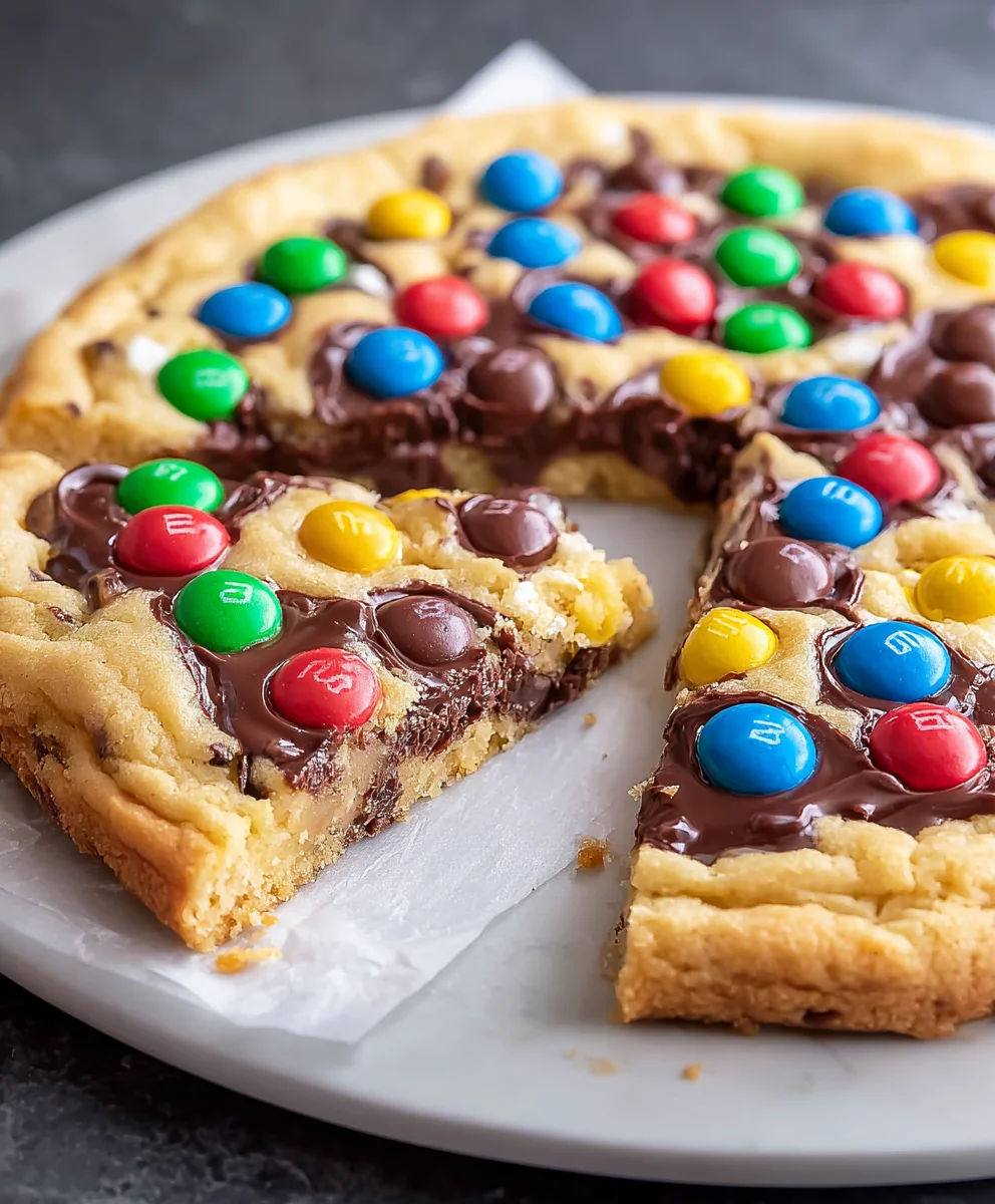 M&M Cookie Pizza Recipe- Easy Dessert Treat