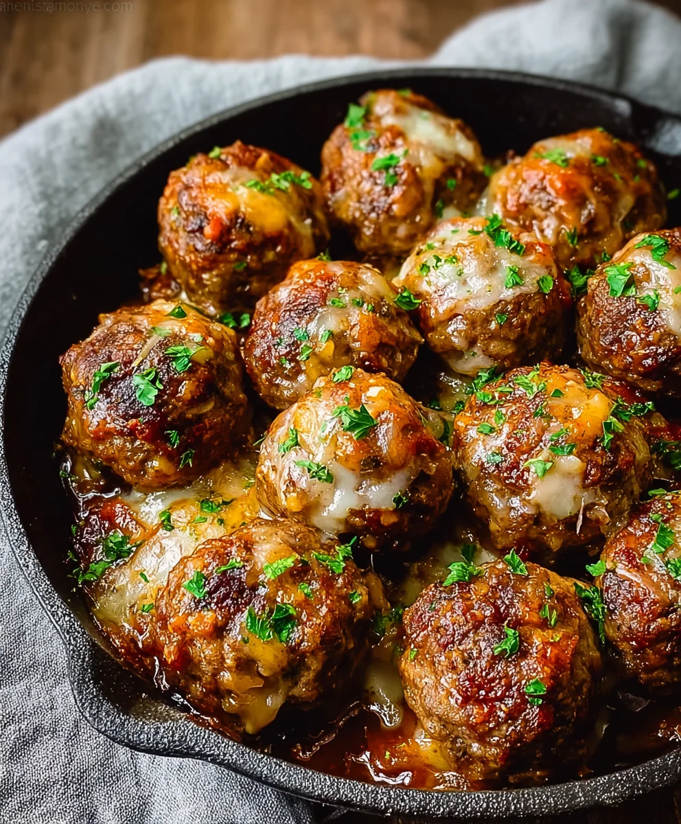French Onion Beef Meatballs-Easy Flavorful Recipe