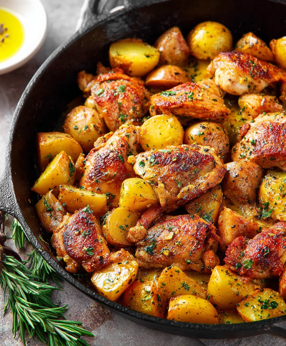 Garlic Butter Beef Potatoes Skillet Recipe