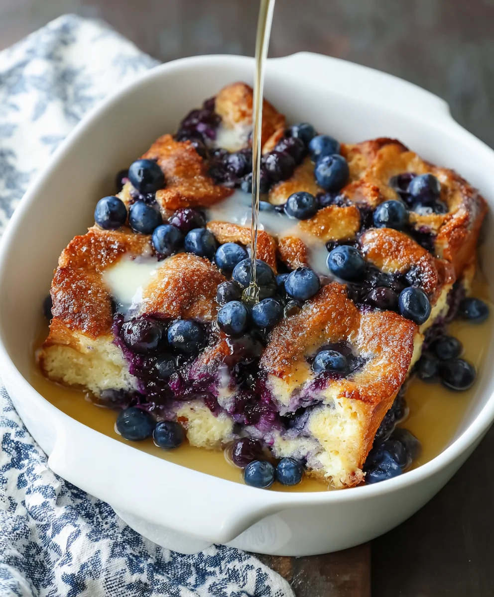 Overnight Blueberry French Toast Casserole-Easy Breakfast