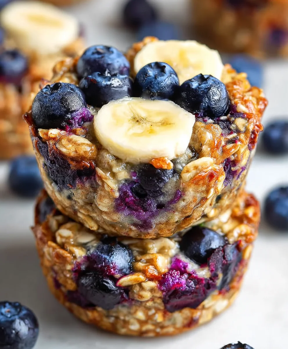 Healthy Blueberry Banana Oatmeal Cups-Easy Recipe