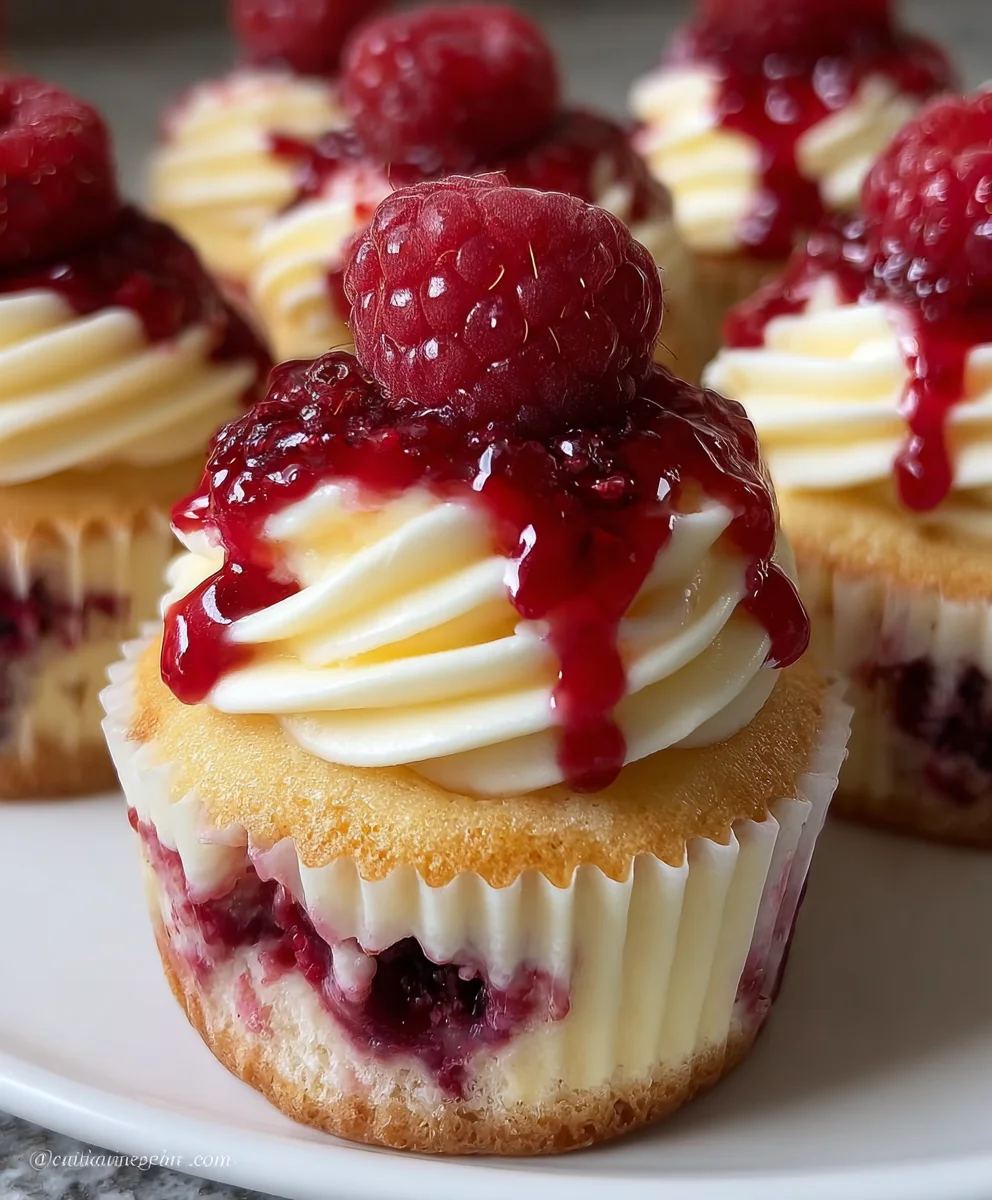 Raspberry Cheesecake Cupcakes - Easy Dessert Recipe