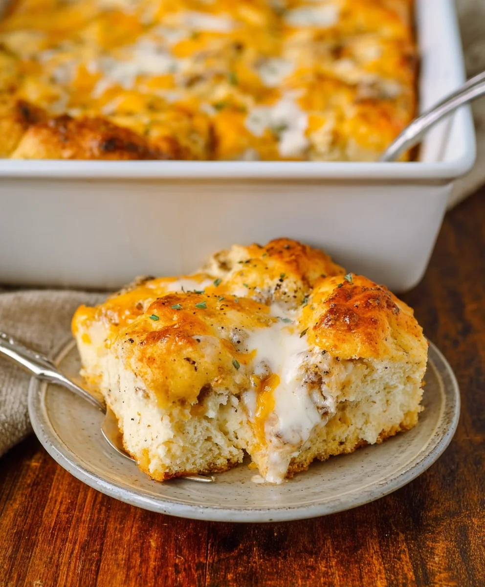 Easy Beef Biscuits and Gravy Casserole Recipe