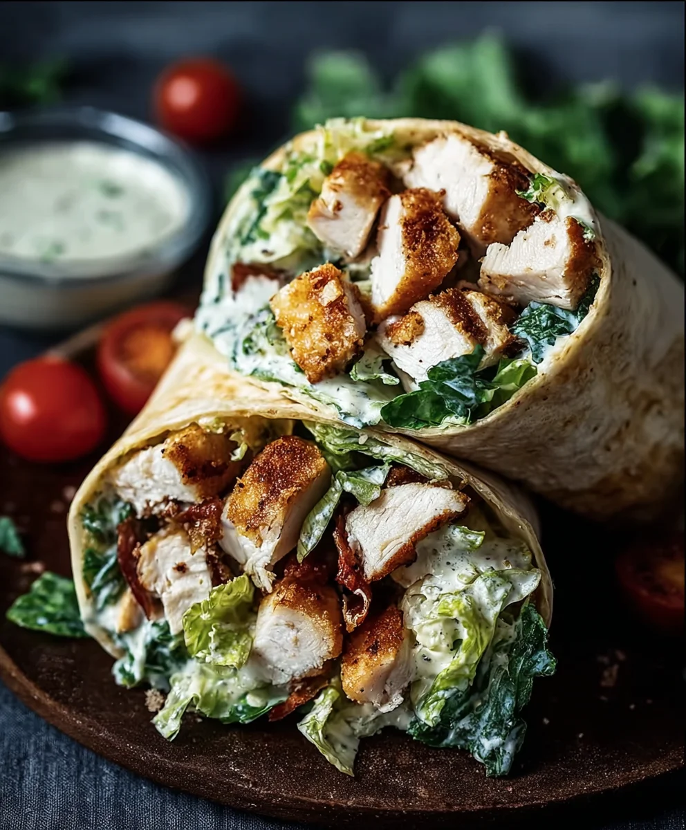 Easy Chicken Caesar Wraps- Quick & Delicious Meal
